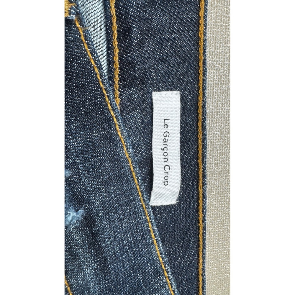 NWT FRAME Le Garcon Crop Jeans Cova Dark Wash Distressed Boyfriend Denim 29 - Picture 4 of 8
